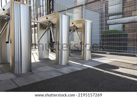 the turnstile passage border crossing point is closed. High quality photo