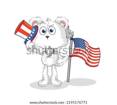 the polar bear uncle sam character. cartoon mascot vector