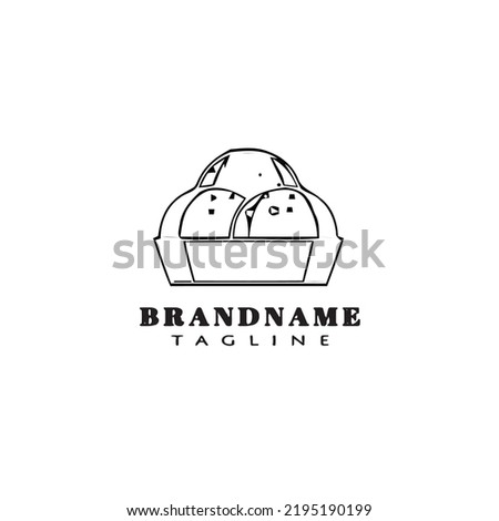 unique bread cartoon logo icon creative template black modern isolated vector cute
