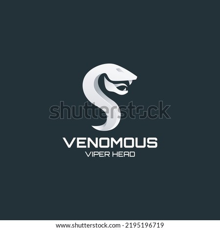 letter s viper snake head logo design