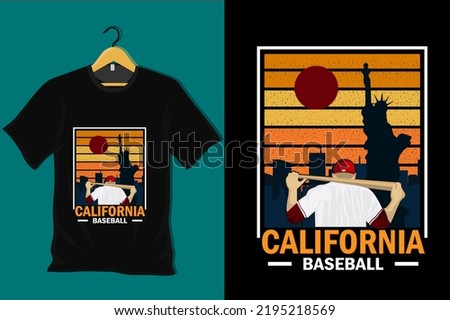 California Baseball Retro Vintage T Shirt Design