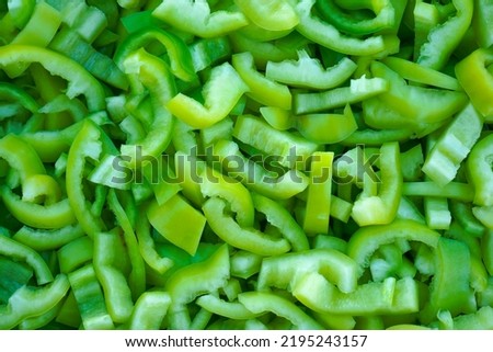 Texture slices of chopped green bell pepper. Royalty-Free Stock Photo #2195243157