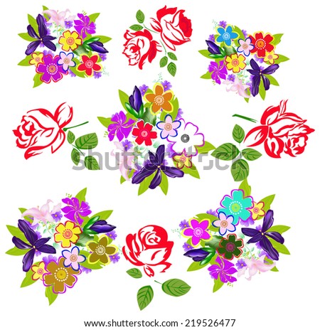 Abstract flowers pattern background