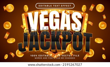 vegas jackpot 3d text effect and editable text effect Royalty-Free Stock Photo #2195267027