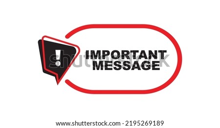 important message sign on white background Royalty-Free Stock Photo #2195269189