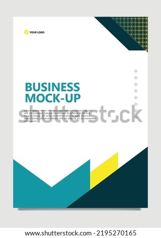 Vector business mock up with blue and yellow colored pattern. Suitable for company, corporation, government, organization, school, and business.