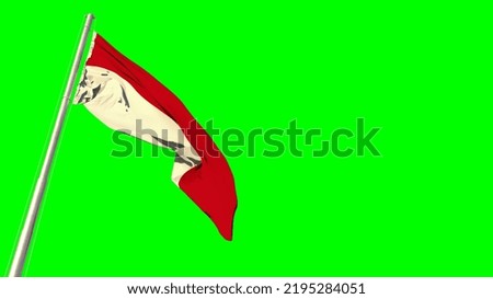 Waving glorious flag of Monaco on chroma key screen, isolated - object 3D illustration