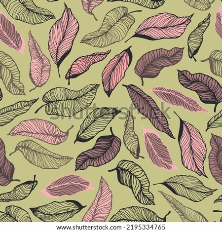 Autumn seamless pattern abstract flowers for textile design.