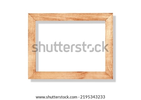 Isolated wooden frame or photo frame isolated on white background  with clipping path include for design usage purpose. 