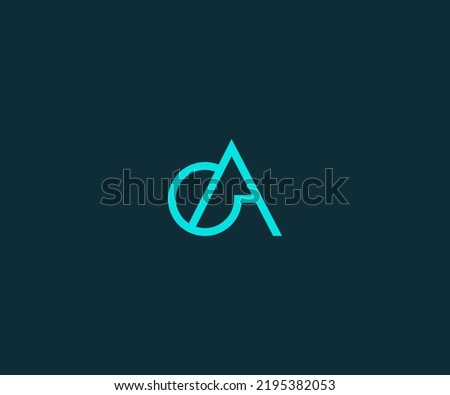 OA, AO, ac, ca alphabet abstract initial letter logo design vector template