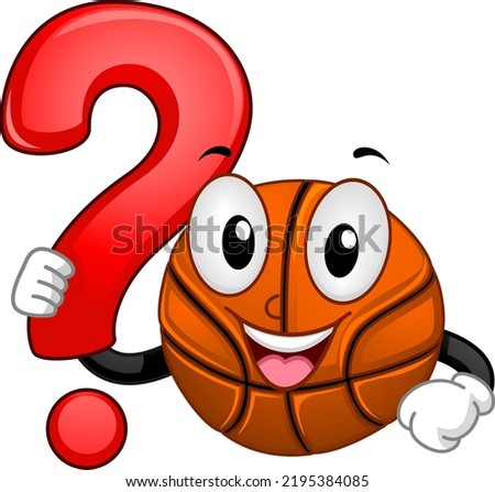 Illustration of Mascot Basketball Ball Holding Question Mark