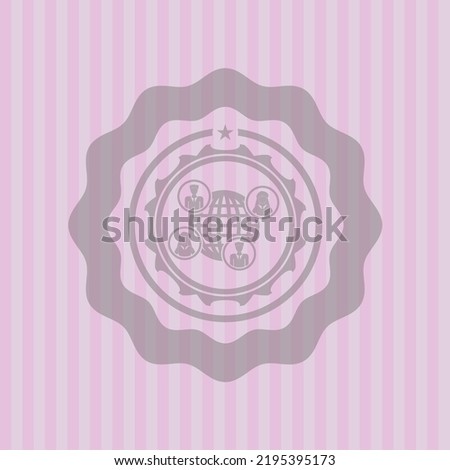 social network icon inside retro style pink emblem. Amazing desing. 