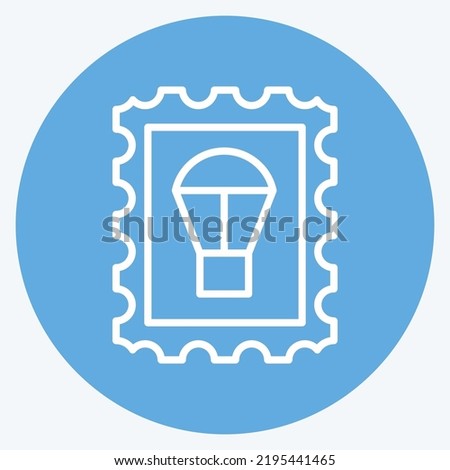 Icon Stamp Collecting. suitable for education symbol. blue eyes style. simple design editable. design template vector. simple illustration