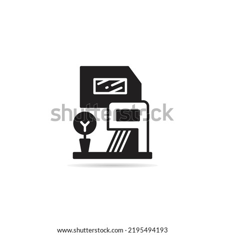 house building icon on white background