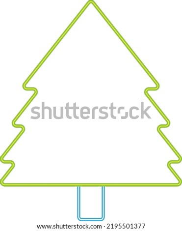 Beautiful colourful outline Christmas tree isolated
