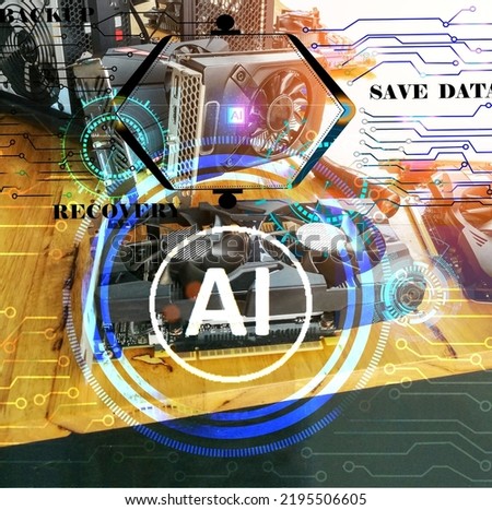 concept of artificial intelligence system Will come to work instead of using the old graphics card