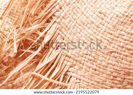 Light straw wicker background with ragged edges, abstract natural texture Royalty-Free Stock Photo #2195522079