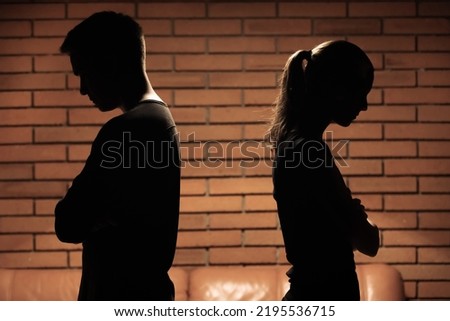 Family couple ignoring each other after conflict quarrel, marriage relationship misunderstanding problem Royalty-Free Stock Photo #2195536715