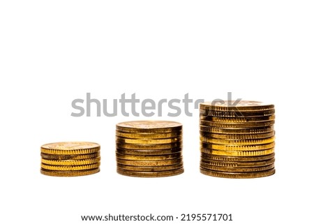 Money stack - golden coins closeup