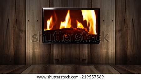tv with fireplace 