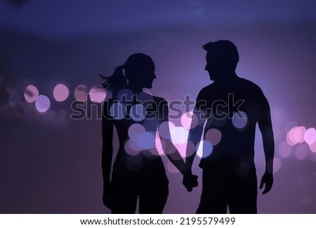Young man and woman in love together holding hands. Finding your soul mate concept. 