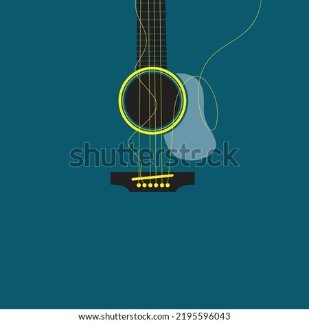 guitar string concept with isolated string break, Vector Illustration. eps3