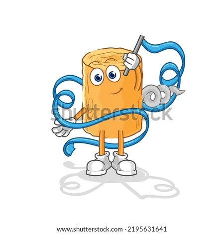 the wooden corkscrew Rhythmic Gymnastics mascot. cartoon vector