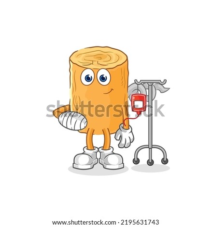 the wooden corkscrew sick in IV illustration. character vector