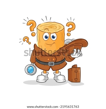 the wooden corkscrew detective vector. cartoon character