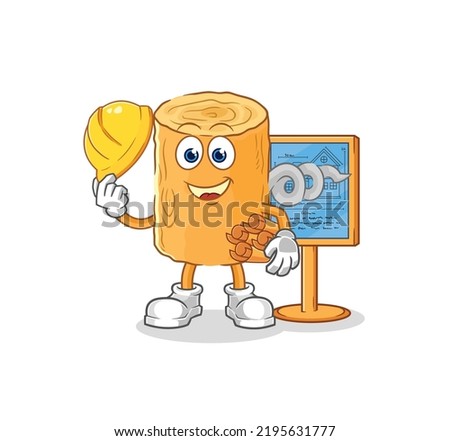 the wooden corkscrew Architect illustration. character vector