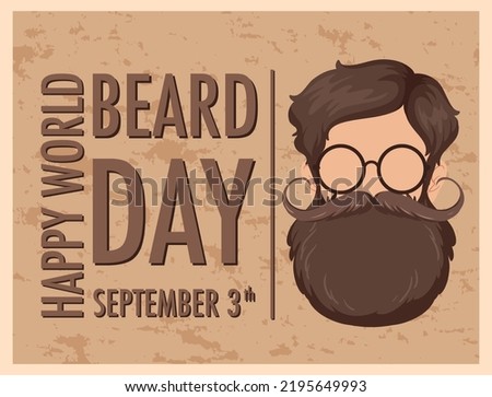 World Beard Day September 3 Poster Template illustration
