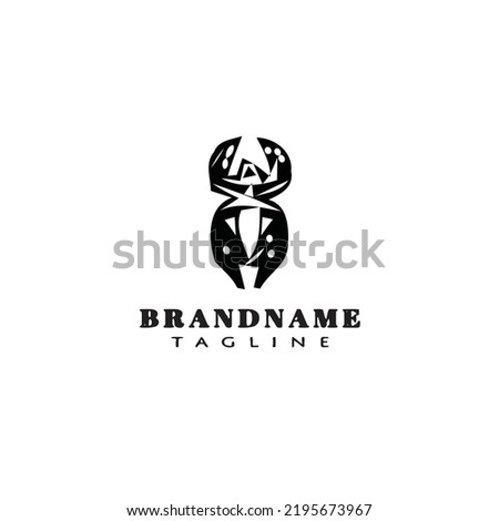 insect animal logo icon design template black modern isolated vector illustration