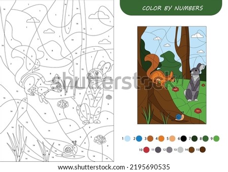 Color draw by nembers for children