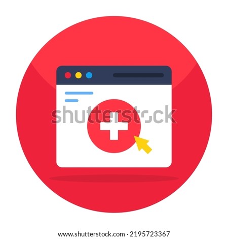Editable design icon of medical website
