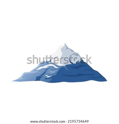 mountain snow cartoon. winter landscape, blue ice, sky peak, hill range mountain snow vector illustration