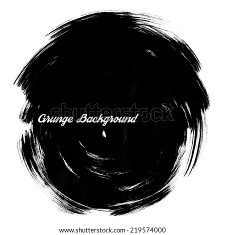 Vector Black Ink Design Element. Hand Drawn Circular Stain, Abstract Background.