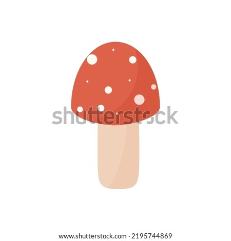 flat vector illustration of fly agaric mushroom