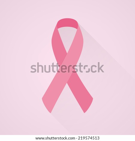 Breast ribbon with long shadow