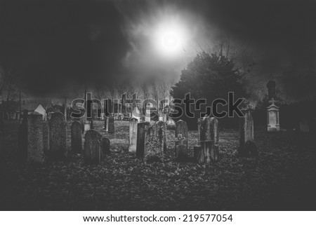 Cemetery night for halloween