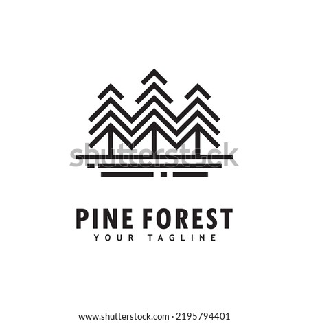 Pine tree logo template.Abstract pine tree icon