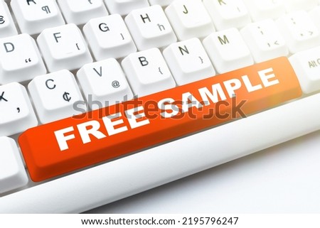 Handwriting text Free Sample. Business overview portion of products given to consumers in shopping malls -48814