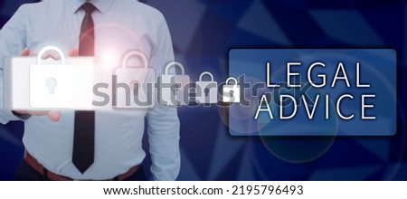 Conceptual caption Legal Advice. Conceptual photo Lawyer opinion about law procedure in a particular situation Man With Smartphone Presenting Digital Locks For Cyber Security.