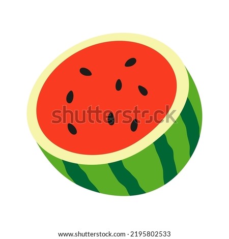 Fresh and juicy half of watermelon isolated on white background