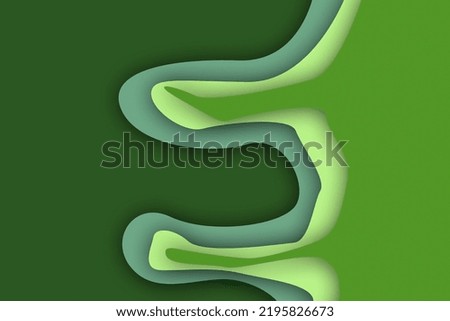 Beautiful and attractive green paper cut background with blurred lighting for wallpapers and themes.