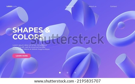 3D background with matt violet shapes. Eps10 vector. Royalty-Free Stock Photo #2195835707
