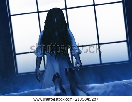 Scary ghost woman, Halloween theme