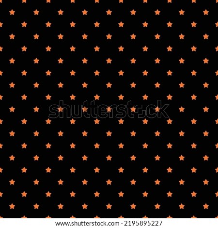 orange star polka dots on orange background seamless pattern