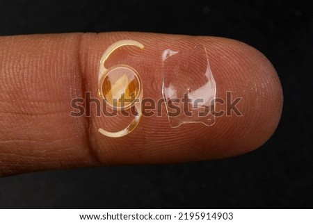 closeup photo of the implantable collamer lens ICL for treating  Royalty-Free Stock Photo #2195914903