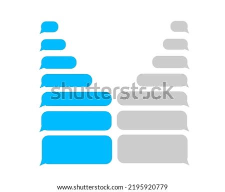 SMS messages, chat by phone. Correspondence speech bubbles. Communication, communication on social networks. Text cloud for the messenger. Vector illustration.	 Royalty-Free Stock Photo #2195920779