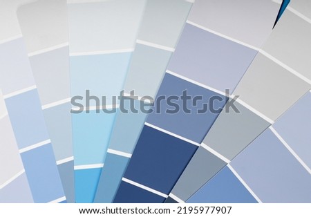 Blue Color samples palette design catalog.